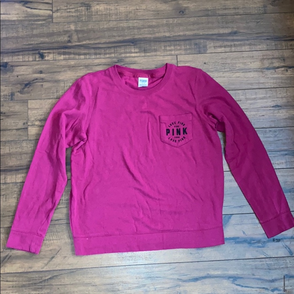 Womens PINK maroon long sleeve shirt